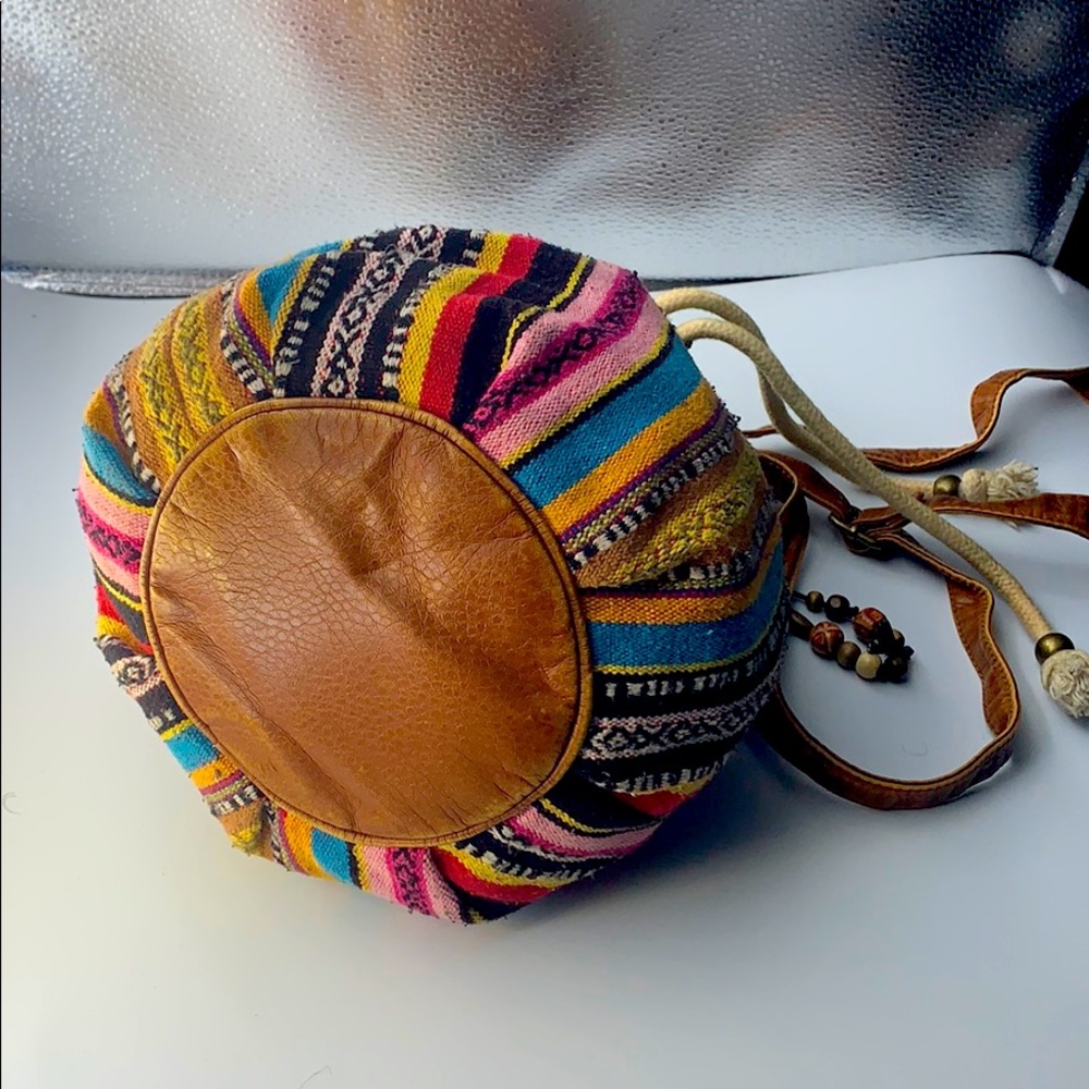 Leather Pattern Drawstring Bag - image 3